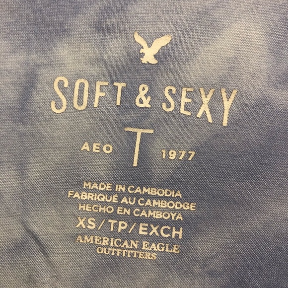 AEO Soft and Sexy blue tie-dye t-shirt. Size XS - Picture 3 of 5